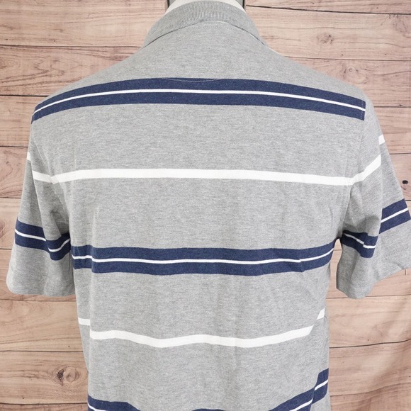 NWT CROFT & BARROW GREY STRIPED SIGNATURE POLO SHIRT MENS SZ S SMALL NEW! - Picture 4 of 8